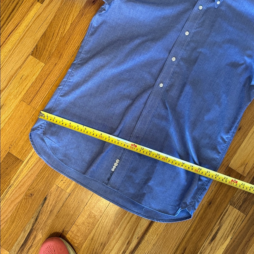 Lands' End Men's Casual Chambray Blue Button Down Shirt - Picture 12 of 13